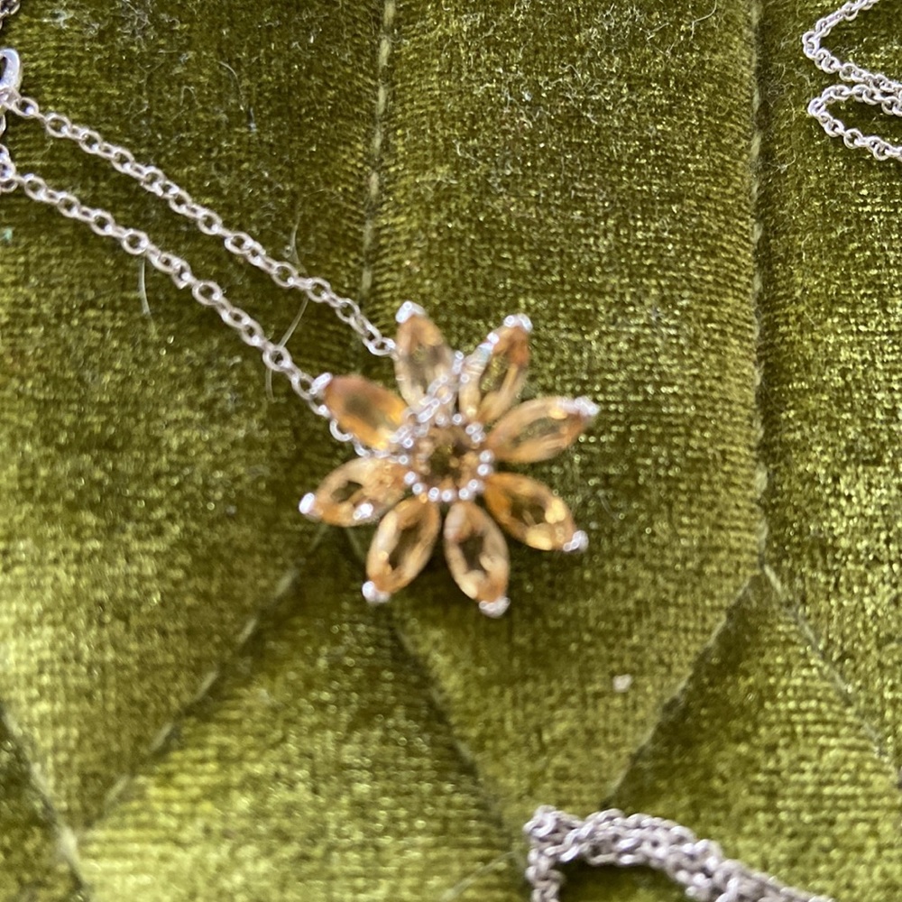 Sterling silver and created gemstone necklaces ! - Picture 2 of 7